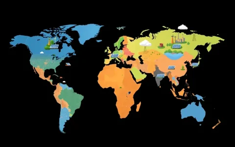 How does the carbon footprint of solar panels vary by region due to different energy mixes