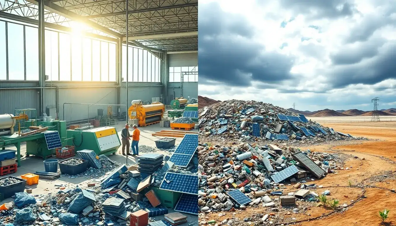 How does recycling solar panels compare to disposing of them in landfills