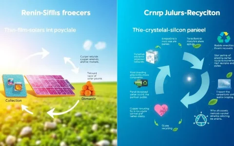 How is the recycling process for thin-film solar panels different from crystalline-silicon panels