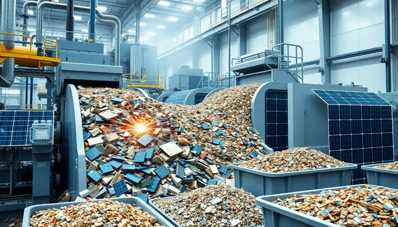 How does mechanical treatment prepare PV panels for recycling