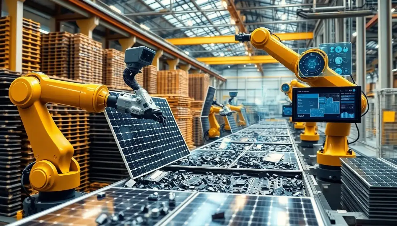 How does AI vision technology improve the efficiency of PV recycling