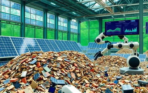 What are the main challenges AI vision technology addresses in solar panel recycling