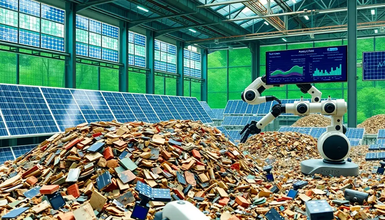 What are the main challenges AI vision technology addresses in solar panel recycling