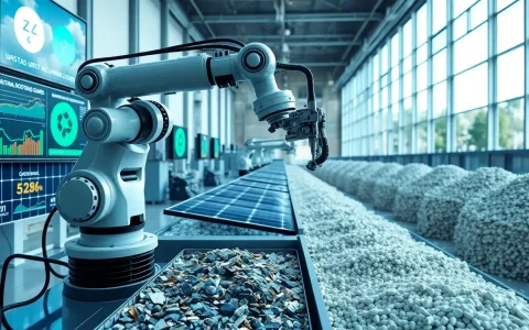 How does AI-driven sorting improve the quality of recycled materials from solar panels