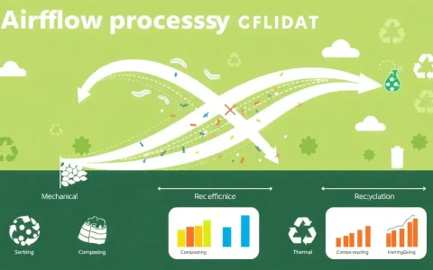How does airflow processing compare to other recycling methods in terms of efficiency