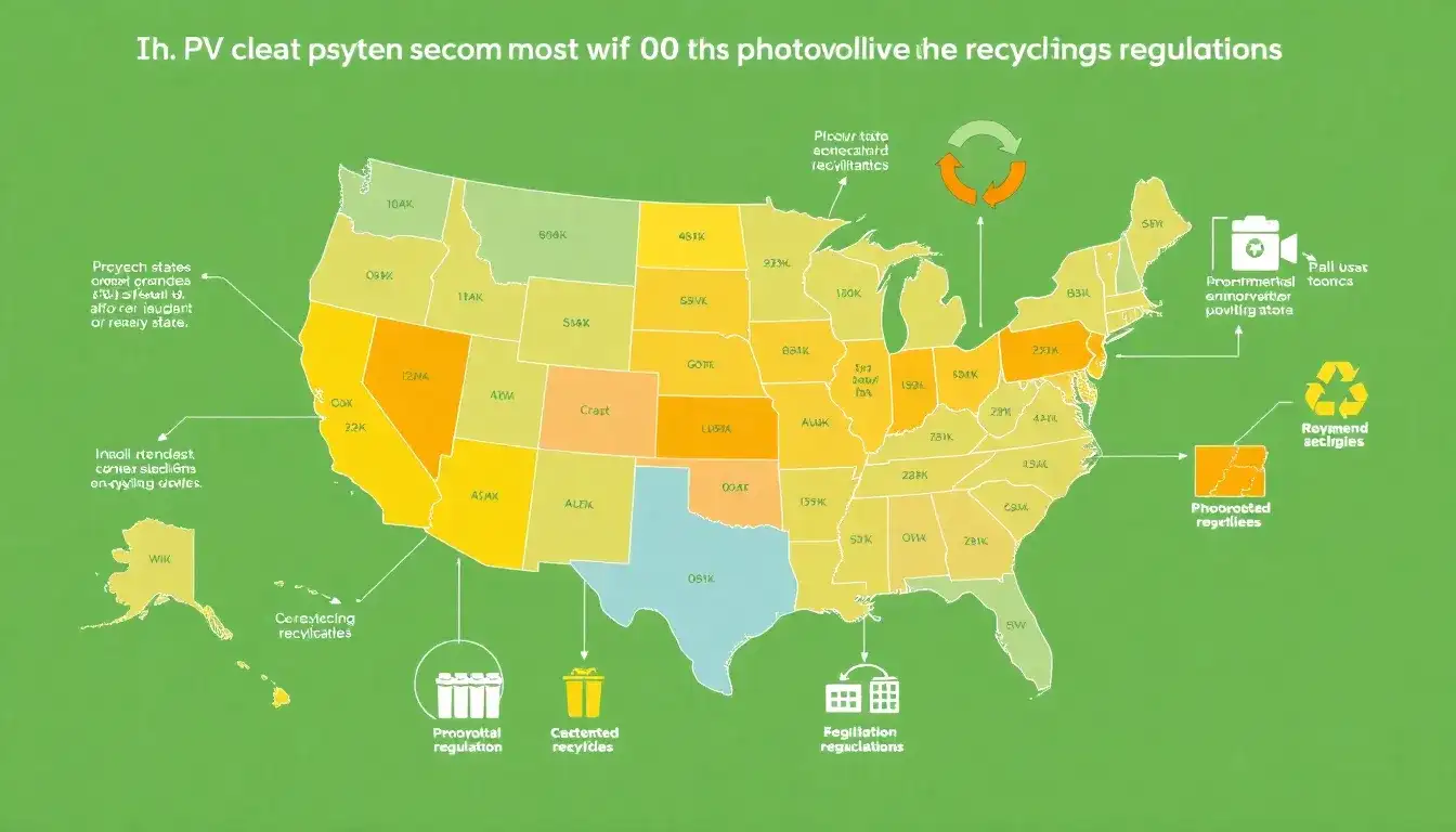 Which states have the most effective PV recycling regulations