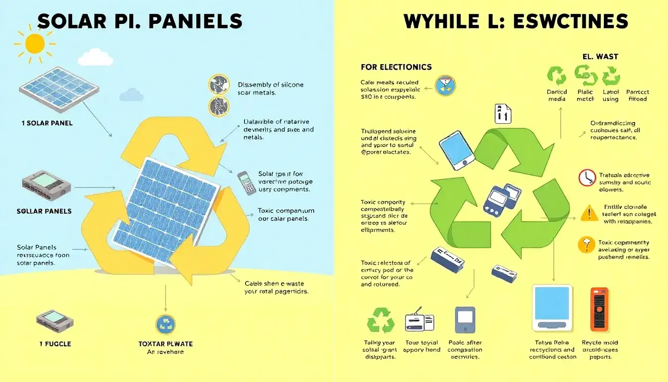 How does the recycling process for solar panels differ from other types of electronics