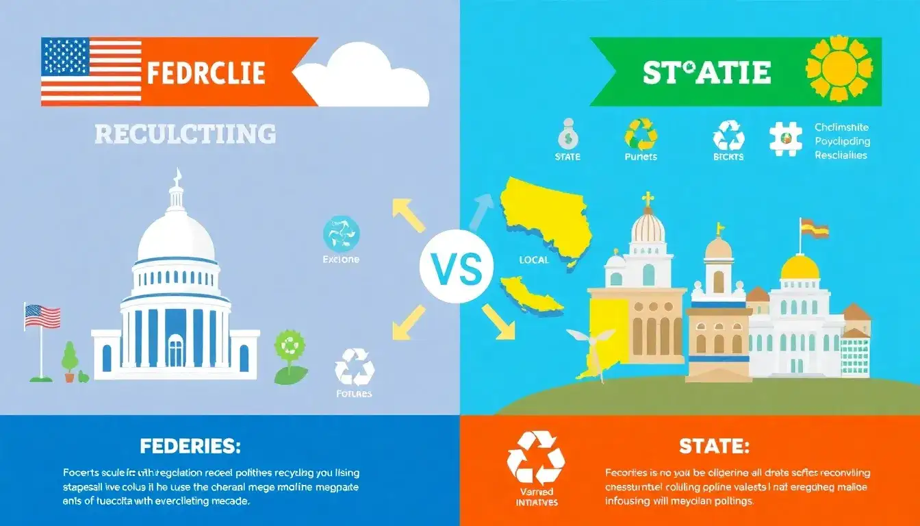 How do federal policies compare to state policies in promoting PV recycling