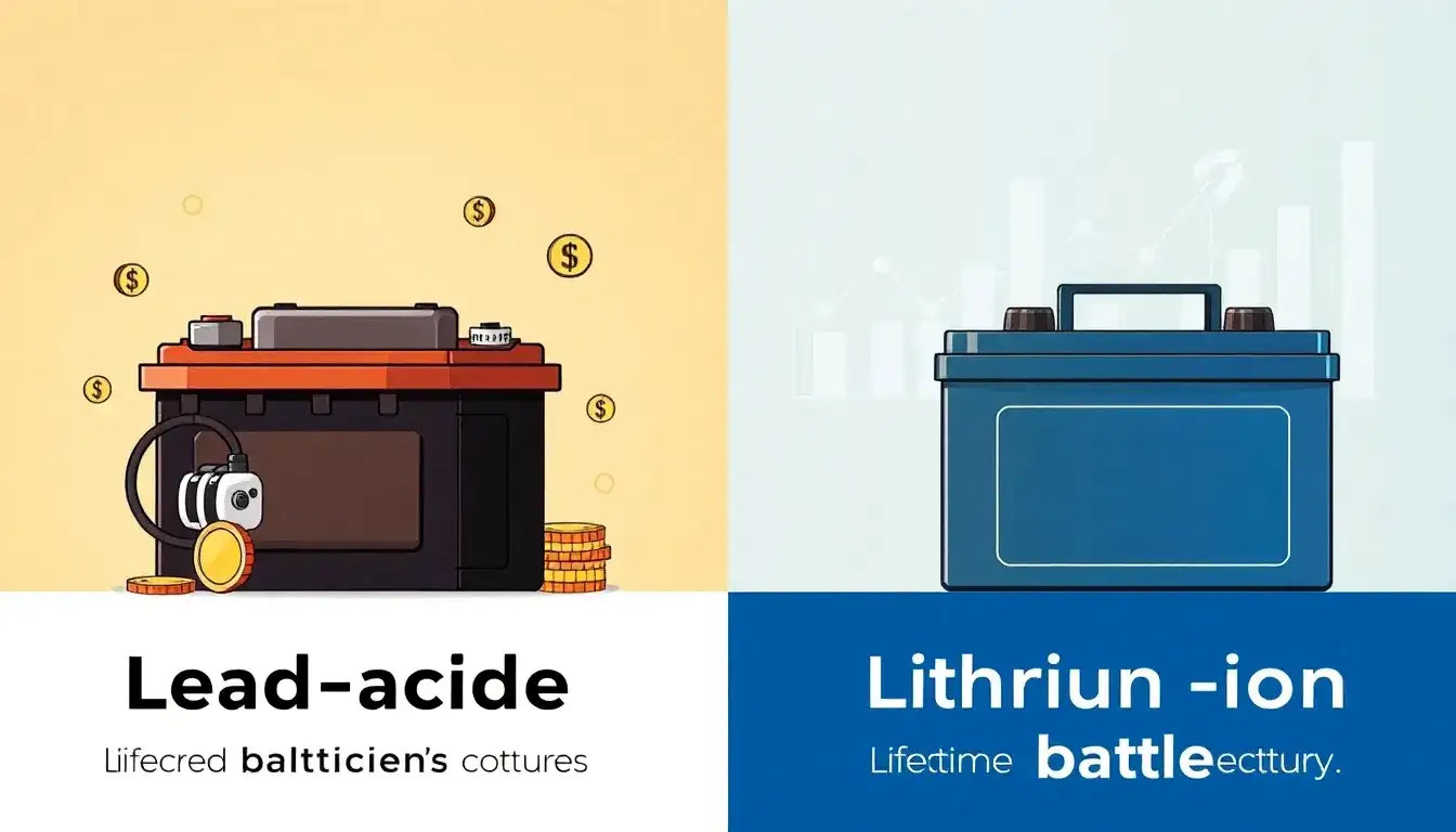 How does the cost-effectiveness of lead-acid batteries compare to lithium-ion batteries over their lifetimes