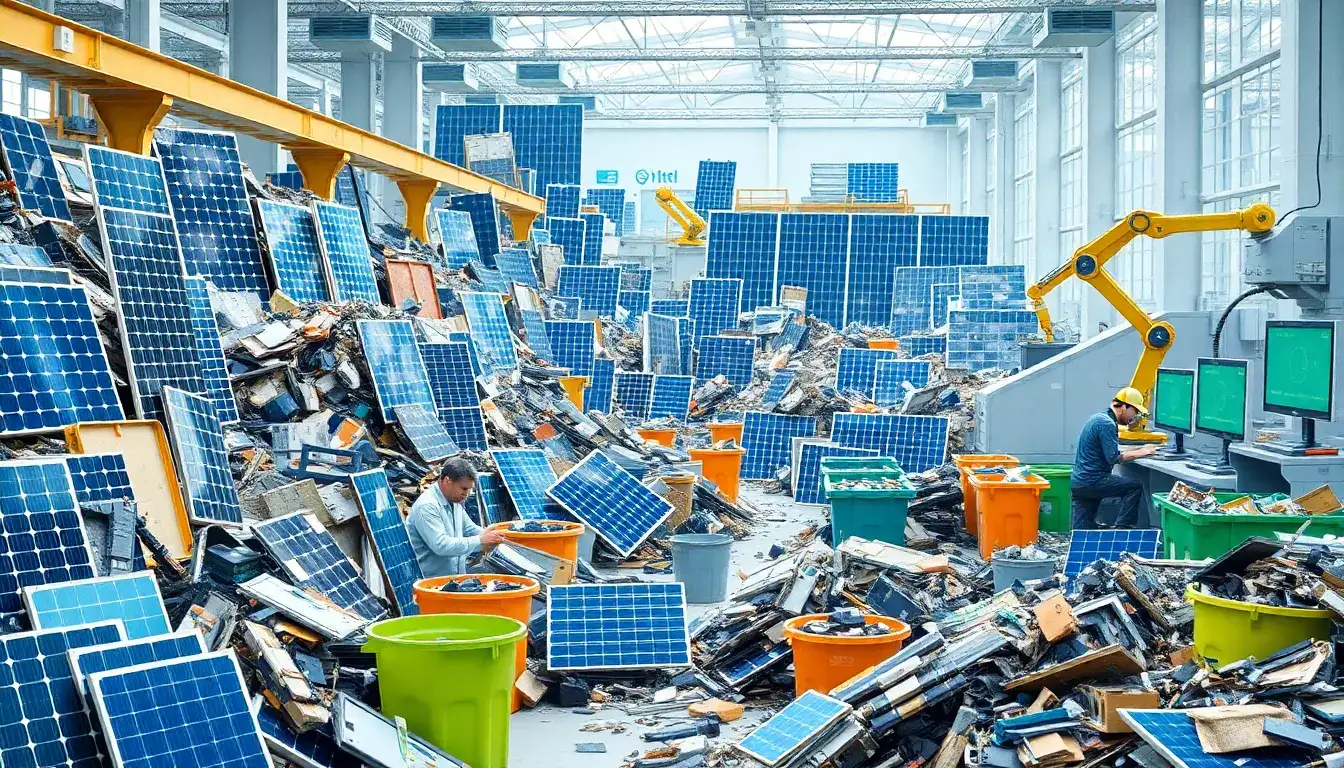 How does the lack of standardization impact the efficiency of solar panel recycling
