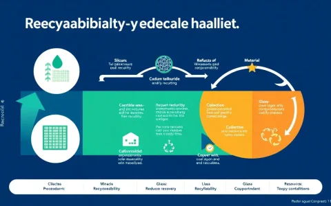How do different materials in solar panels affect their recyclability