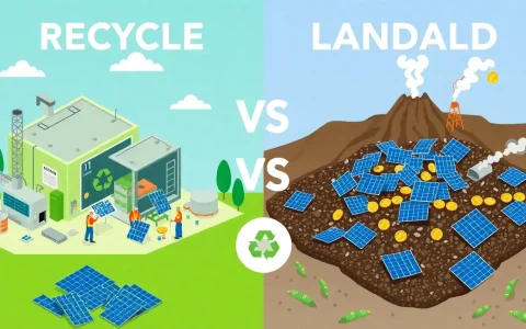 How does the cost of recycling compare to the cost of disposing solar panels in landfills