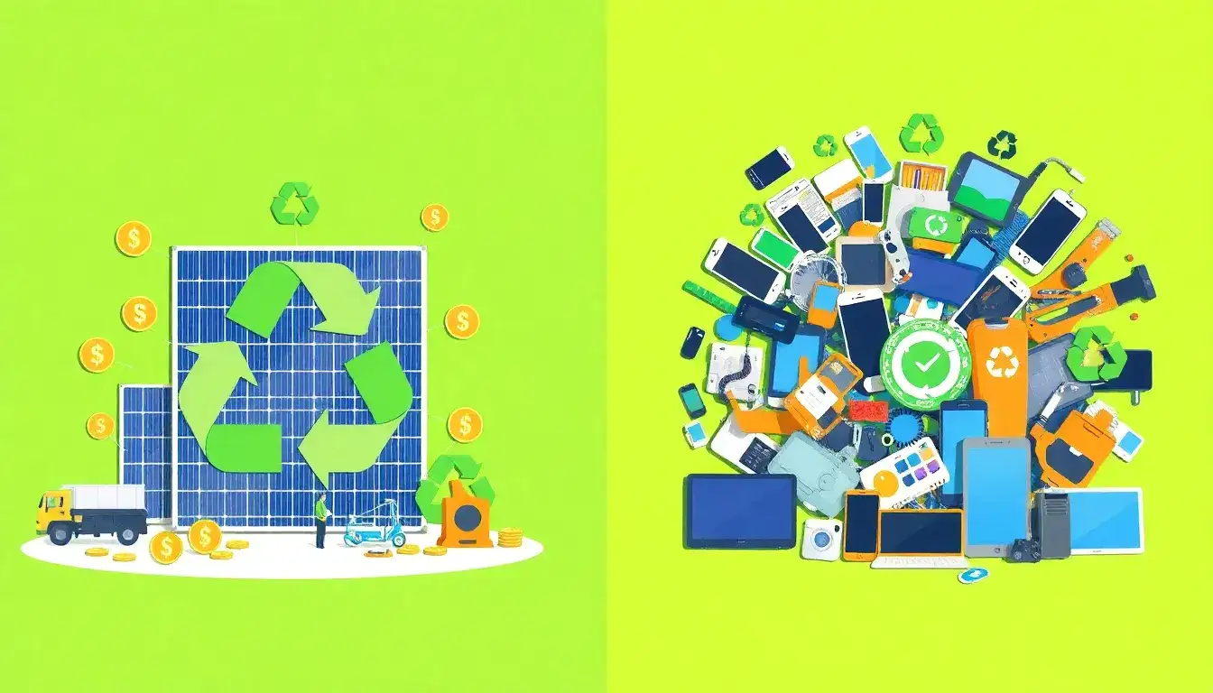 How does the cost of recycling solar panels compare to other types of electronics