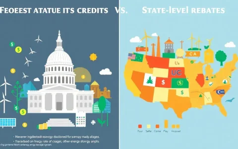 How do federal tax credits compare to state-level rebates for energy storage