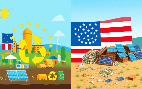 How do European Union regulations compare to those in the US regarding PV recycling