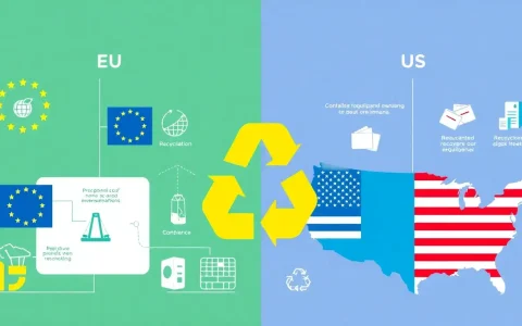 What are the main differences in PV recycling regulations between the EU and the US
