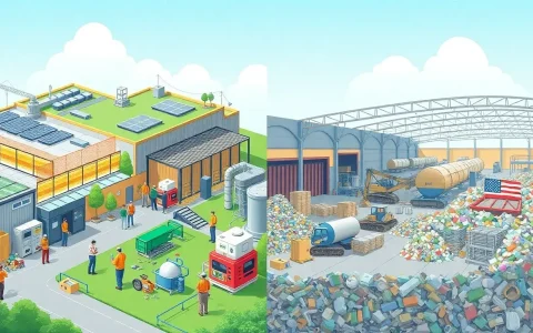 How do high-value recycling facilities in the EU differ from those in the US