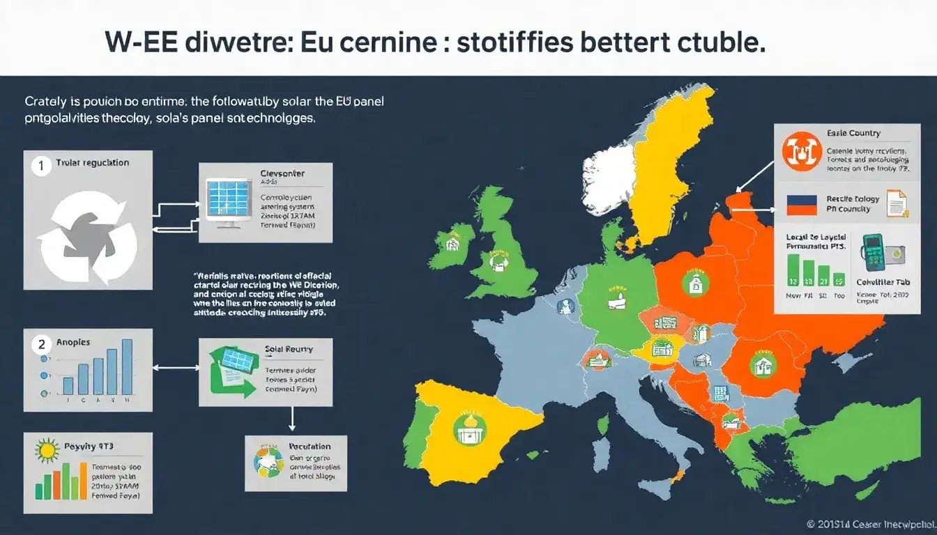 How do EU countries differ in their implementation of the WEEE Directive for PV recycling