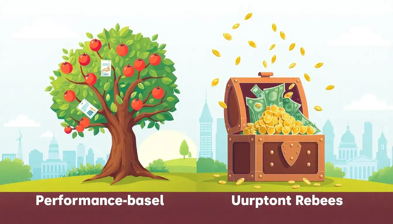 How do performance-based incentives differ from upfront rebates at the state level