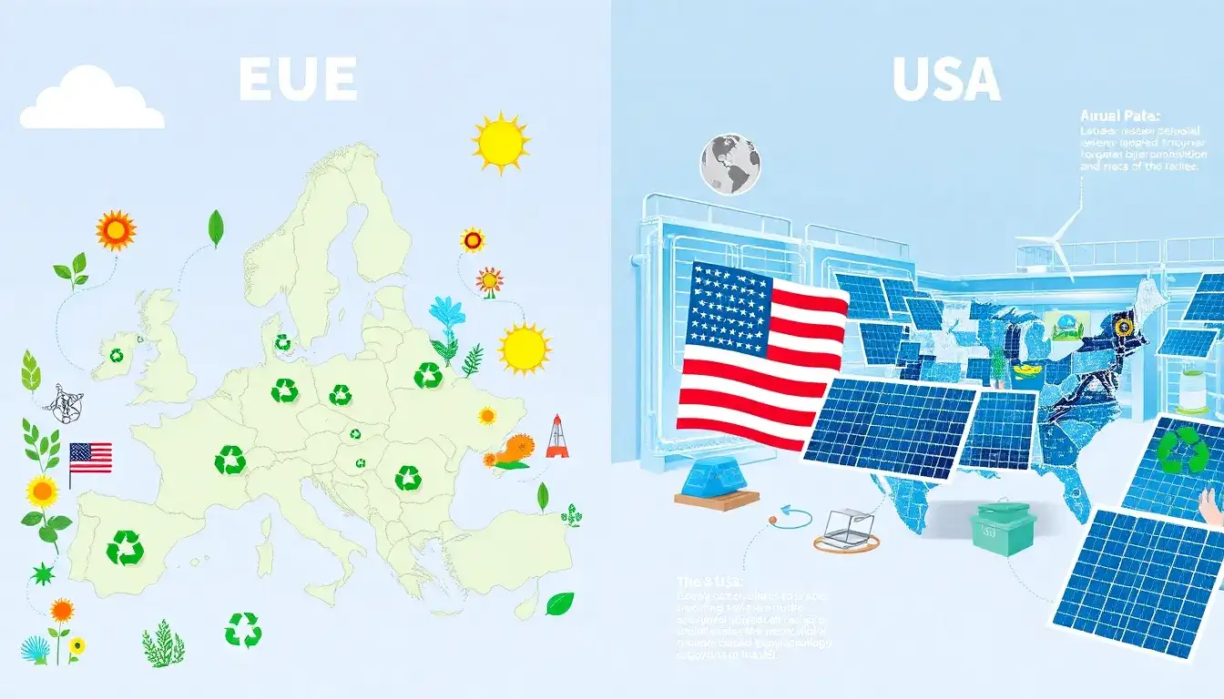 How do the recycling targets for PV modules differ between the EU and the US