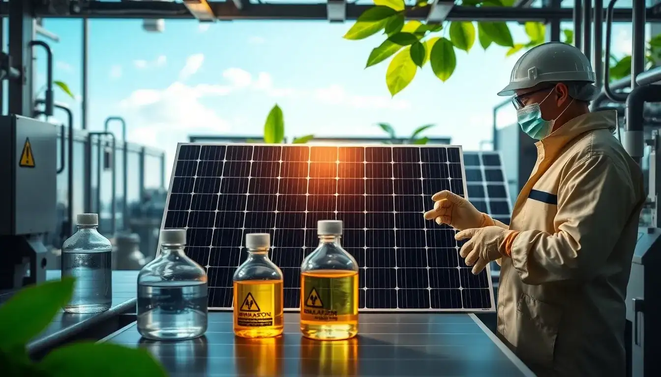 Are there any safety concerns associated with the use of organic solvents in solar panel recycling