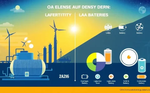 How does the energy density of LAES compare to that of batteries