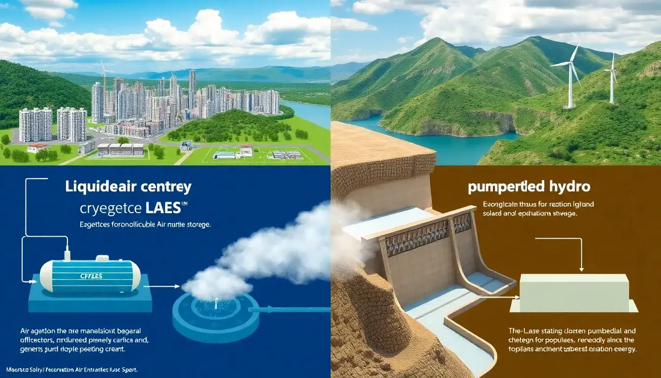 What are the environmental benefits of LAES over pumped hydro storage