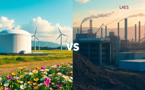 How does LAES compare to lithium-ion batteries in terms of environmental impact