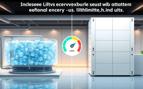 How does the efficiency of LAES compare to lithium-ion batteries
