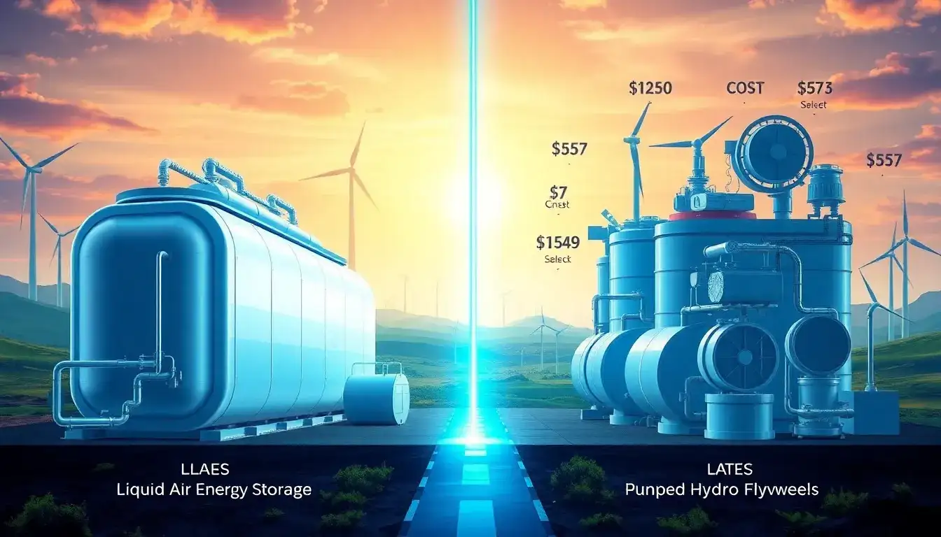 How does the cost of LAES systems compare to other energy storage technologies
