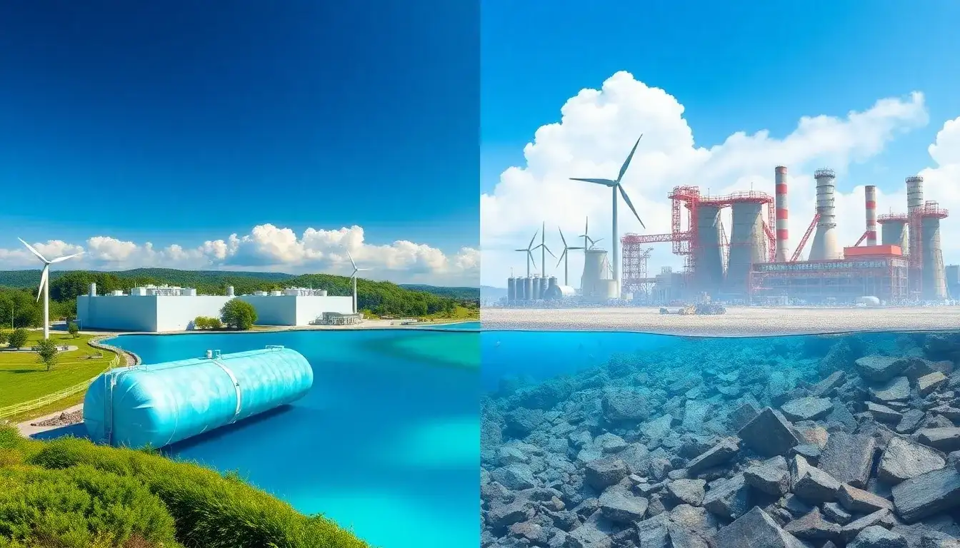 What are the environmental benefits of using liquid air energy storage over lithium-ion batteries