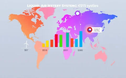 How does the cost of liquid air energy storage systems vary by region