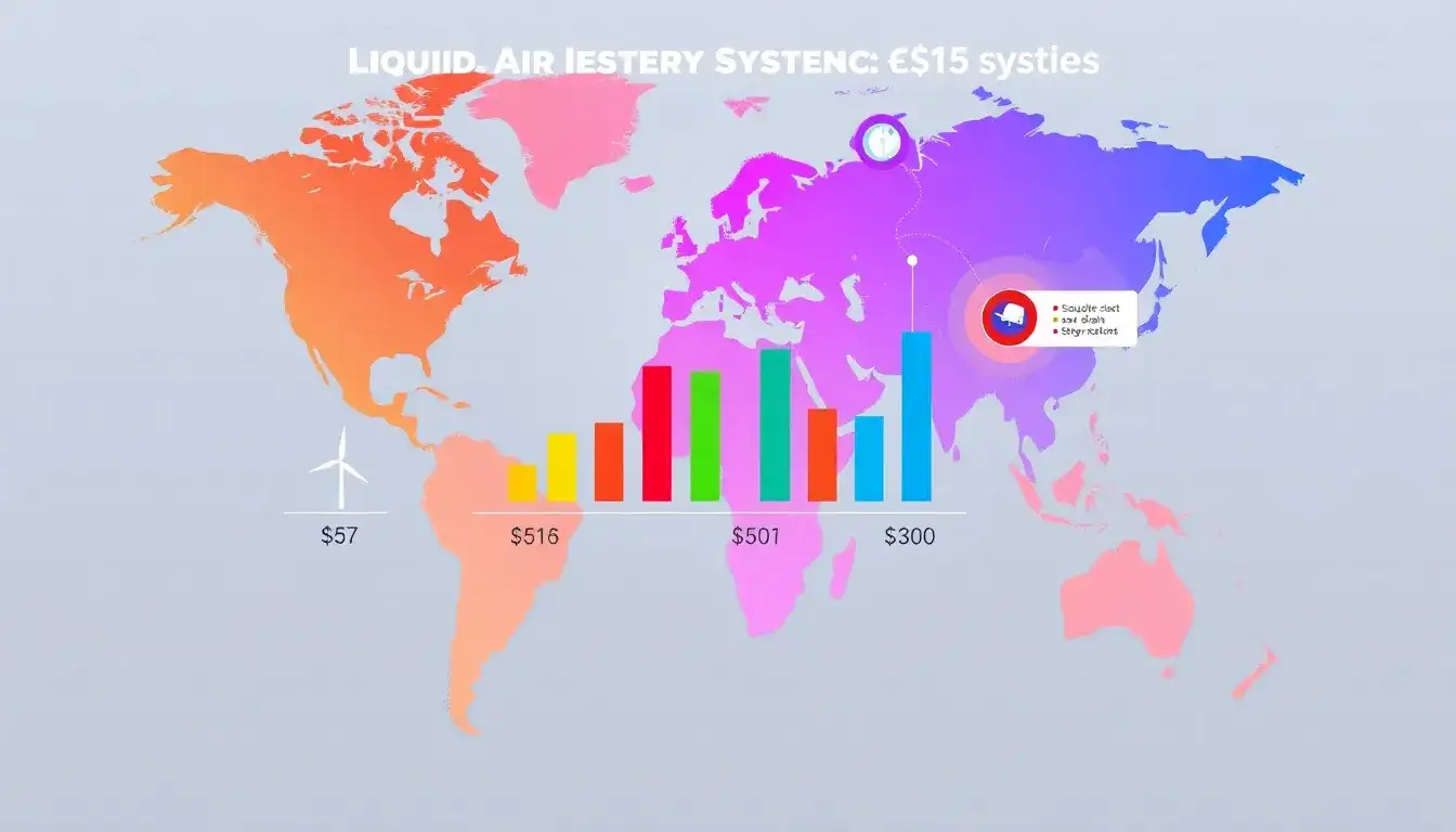How does the cost of liquid air energy storage systems vary by region