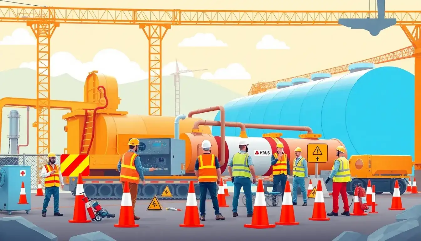 What are the main safety concerns during the construction of LAES systems