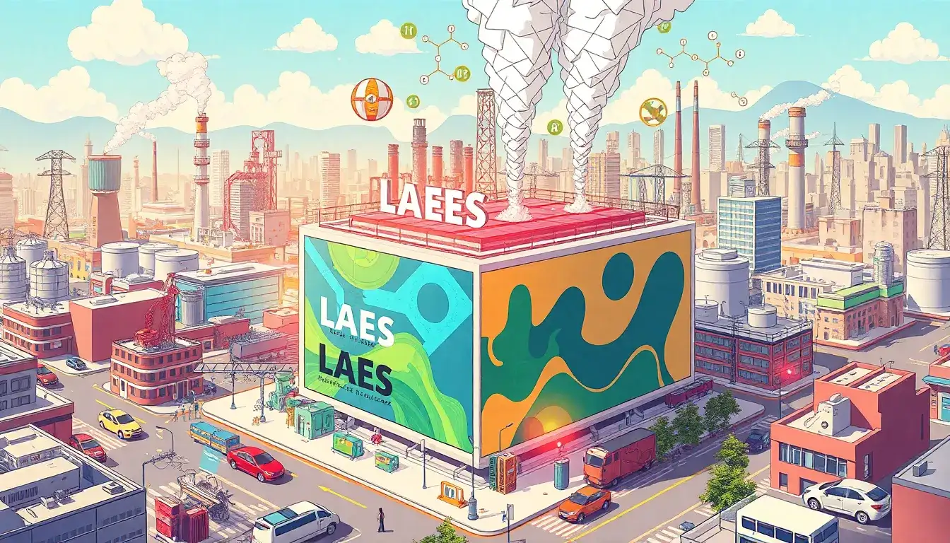 What are the main air pollutants produced by external fuels in LAES systems