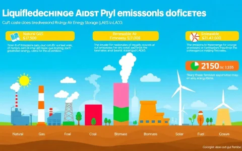What are the greenhouse gas emissions from using different fuels in LAES systems