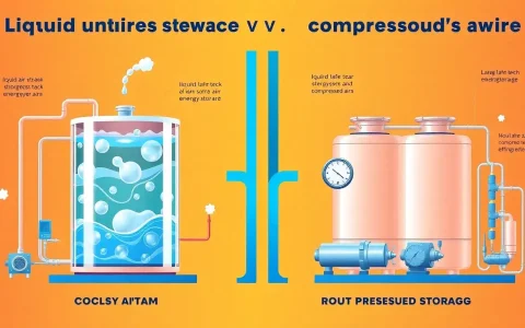 How does the efficiency of liquid air energy storage compare to compressed air energy storage