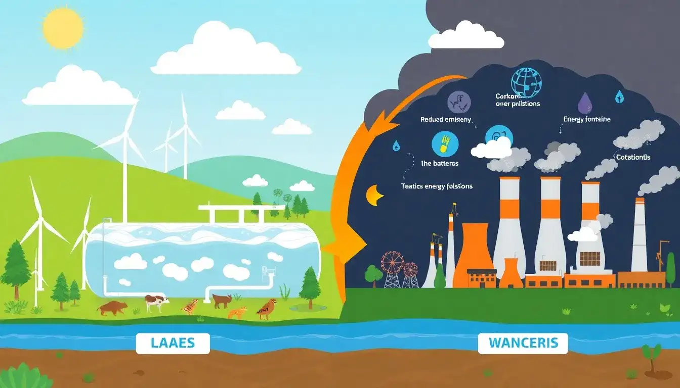 What are the environmental benefits of using LAES over other energy storage solutions