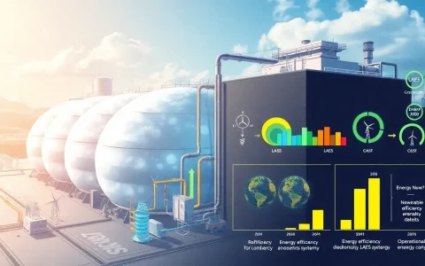 How does the efficiency of LAES impact its overall cost-effectiveness