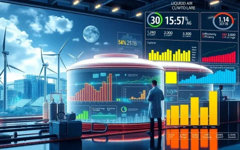 How does the efficiency of liquid air energy storage compare to other grid-scale energy storage technologies
