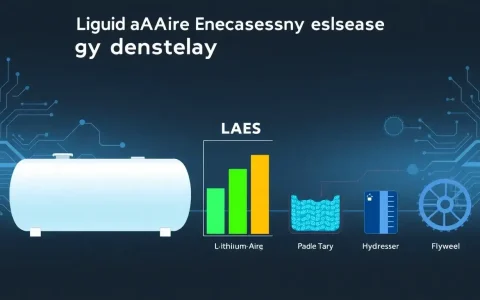 How does the energy density of LAES compare to other energy storage systems