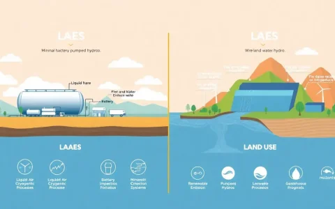 What are the environmental impacts of LAES compared to other energy storage technologies