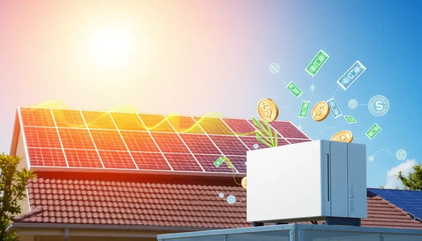 What are the financial incentives for combining solar panels with energy storage