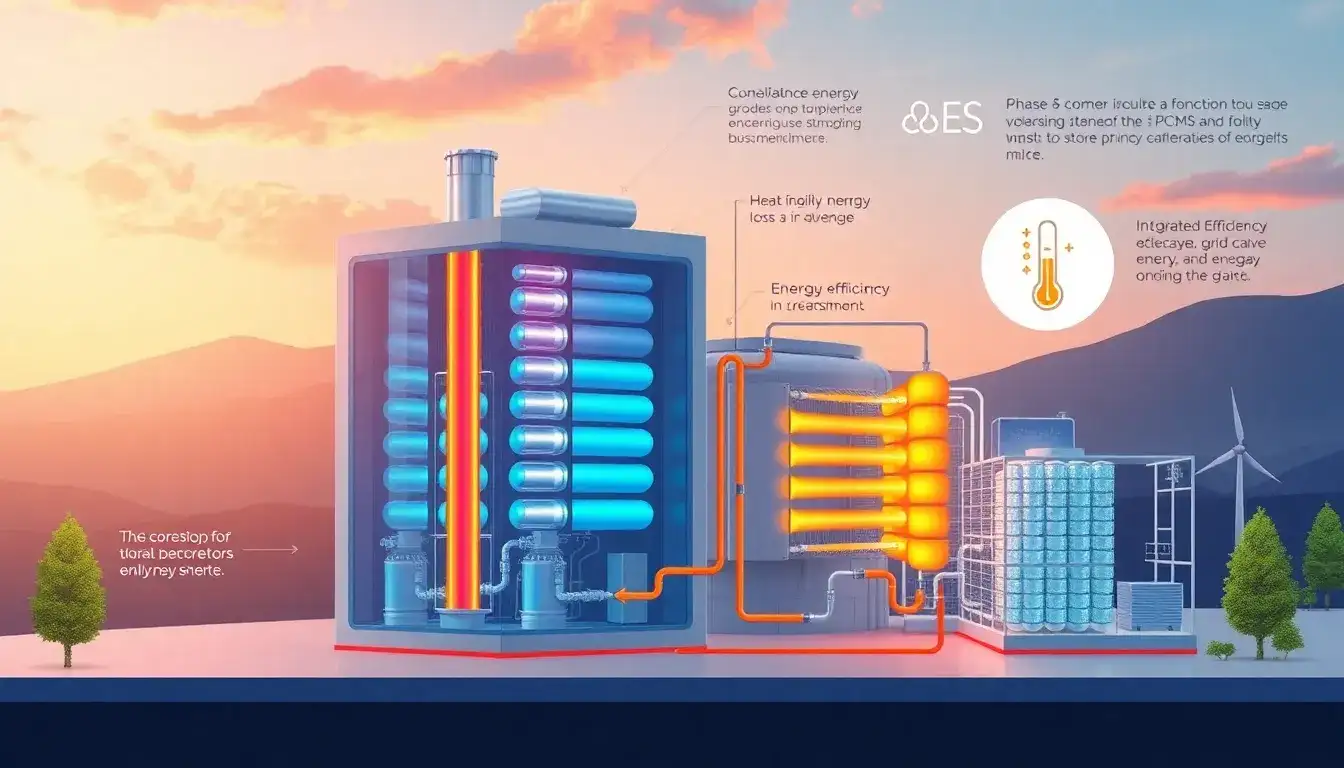 What are the main benefits of using phase change materials in CAES thermal energy management