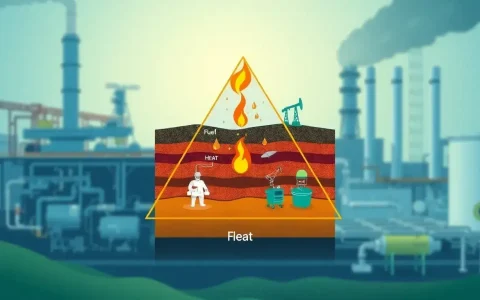 How does the fire triangle concept apply to the safety of depleted natural gas reservoirs
