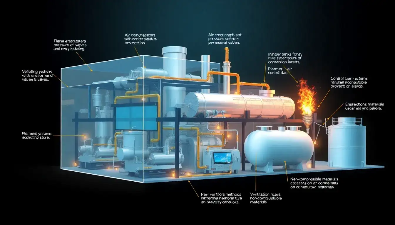 What are the most effective measures to prevent ignition in compressed air energy storage systems