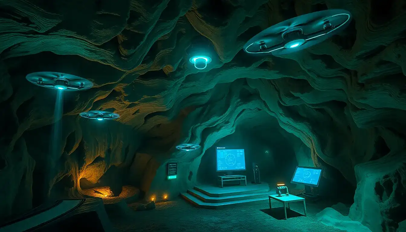 How can the presence of flammable gases in underground caverns be managed