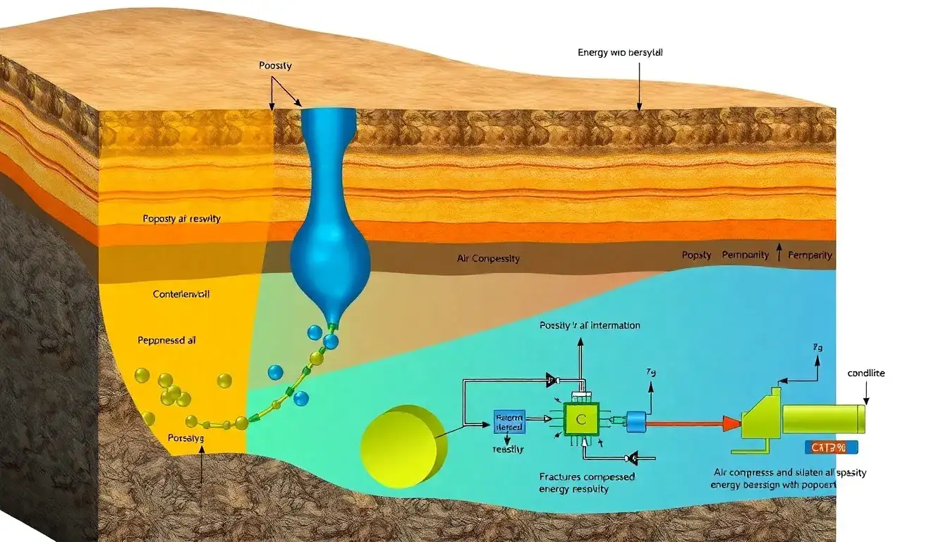 How does the porosity and permeability of depleted natural gas reservoirs affect their suitability for compressed air energy storage