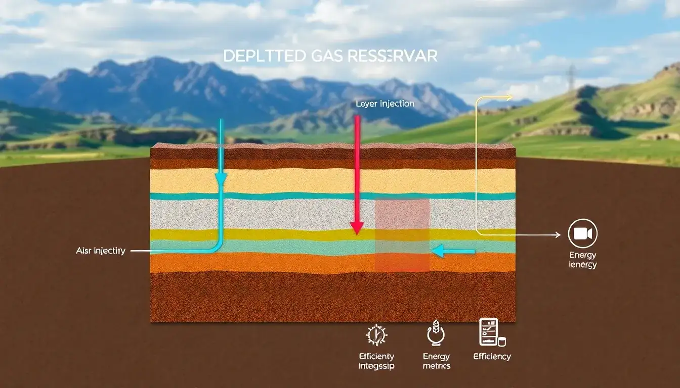 What role does permeability play in the efficiency of compressed air energy storage in depleted gas reservoirs