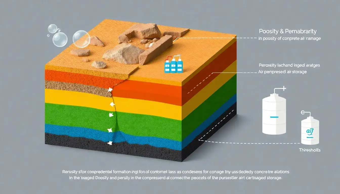Are there specific porosity and permeability thresholds for depleted gas reservoirs to be suitable for compressed air storage